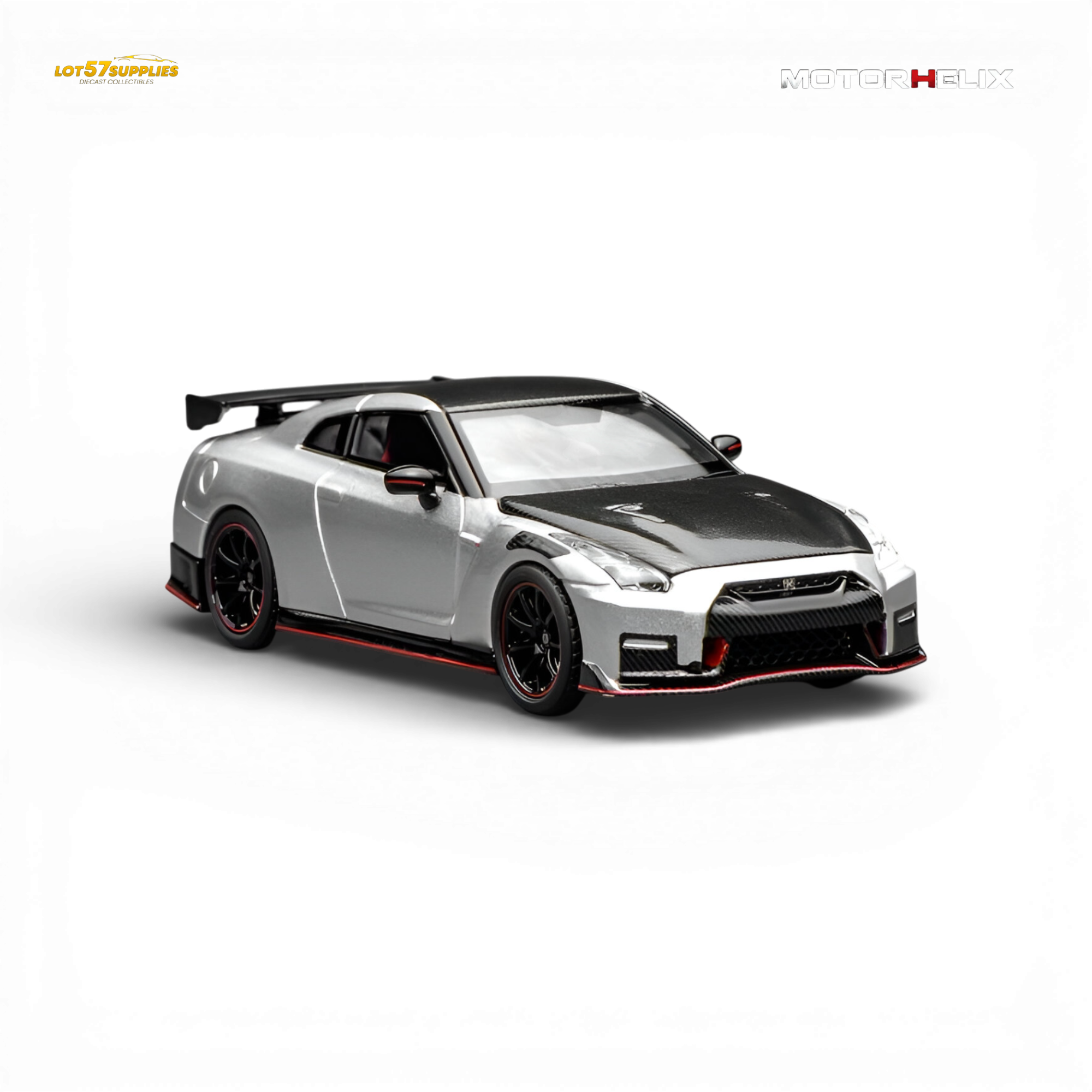 Motorhelix Nissan GT-R NISMO (R35) Special Edition 2022 - Ultimate Metal Silver 1:64