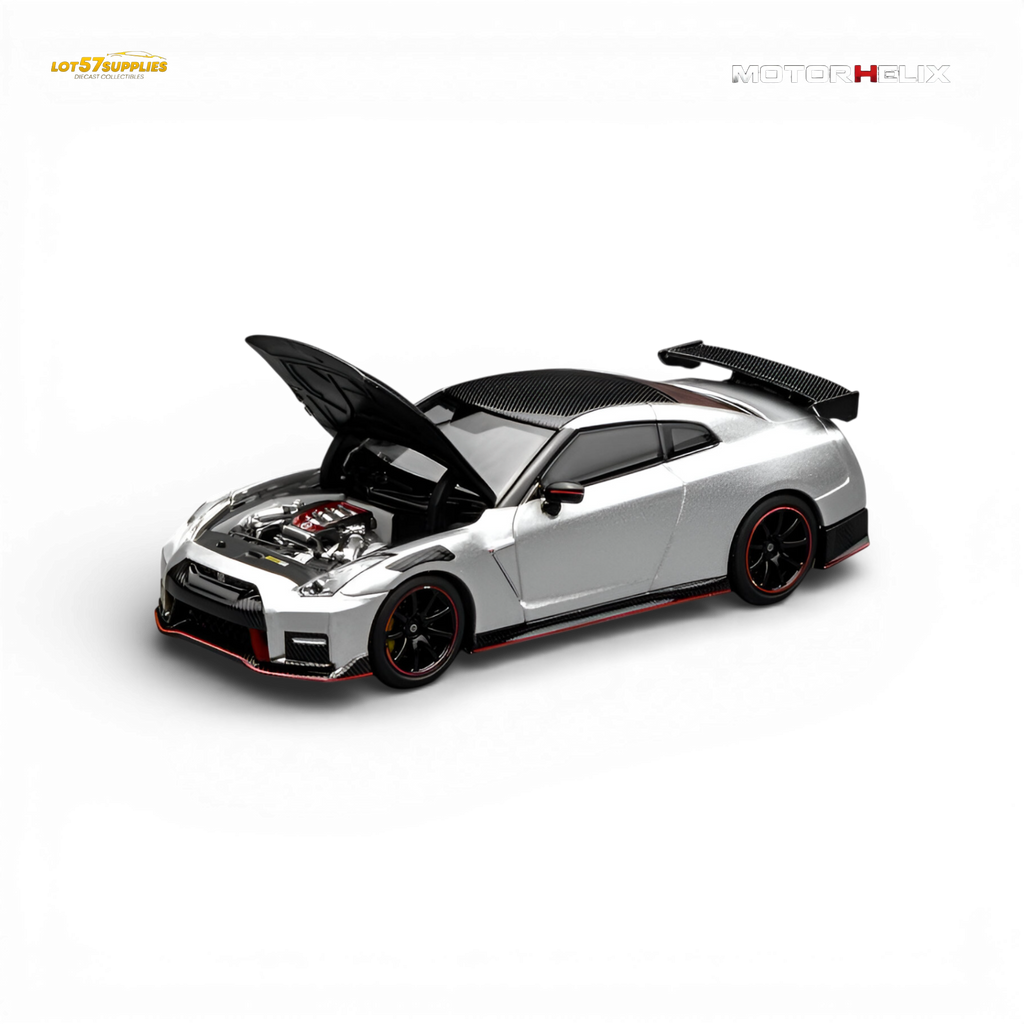 Motorhelix Nissan GT-R NISMO (R35) Special Edition 2022 - Ultimate Metal Silver 1:64