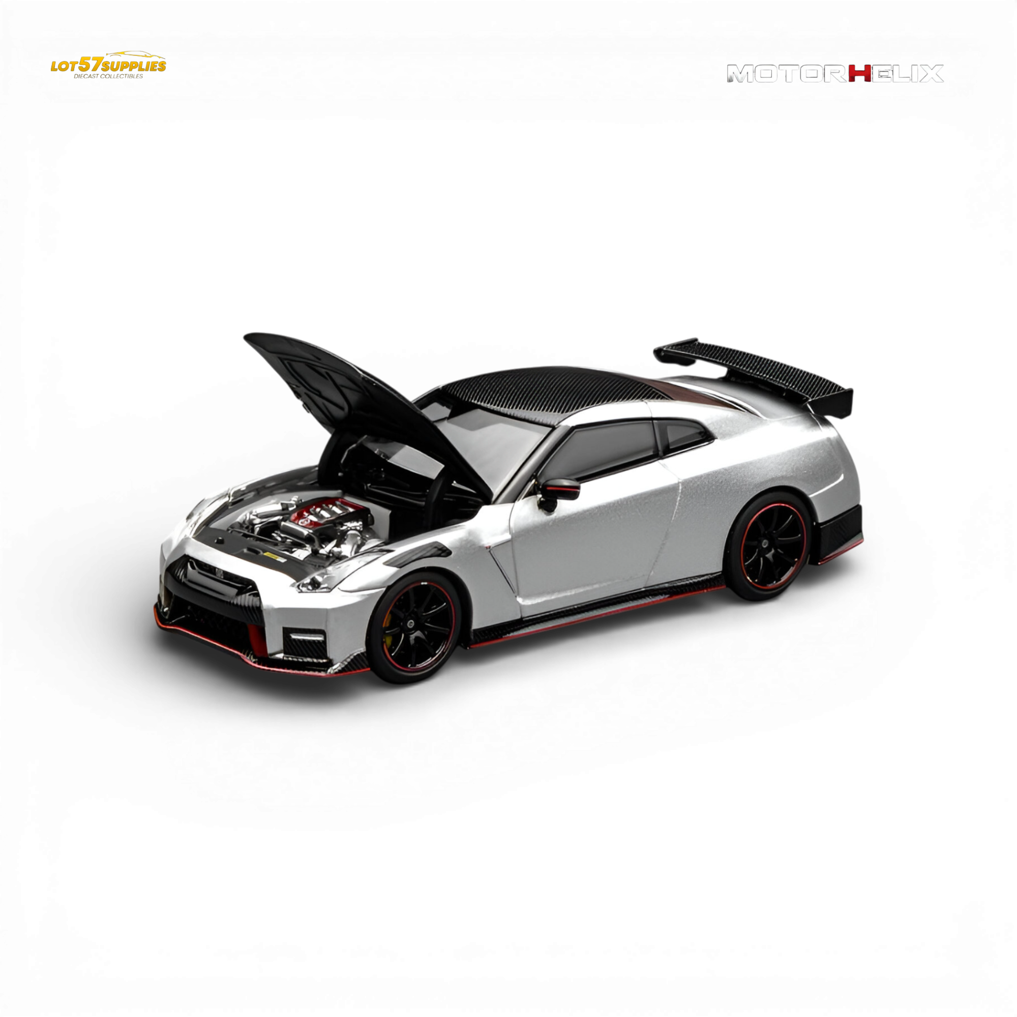 Motorhelix Nissan GT-R NISMO (R35) Special Edition 2022 - Ultimate Metal Silver 1:64